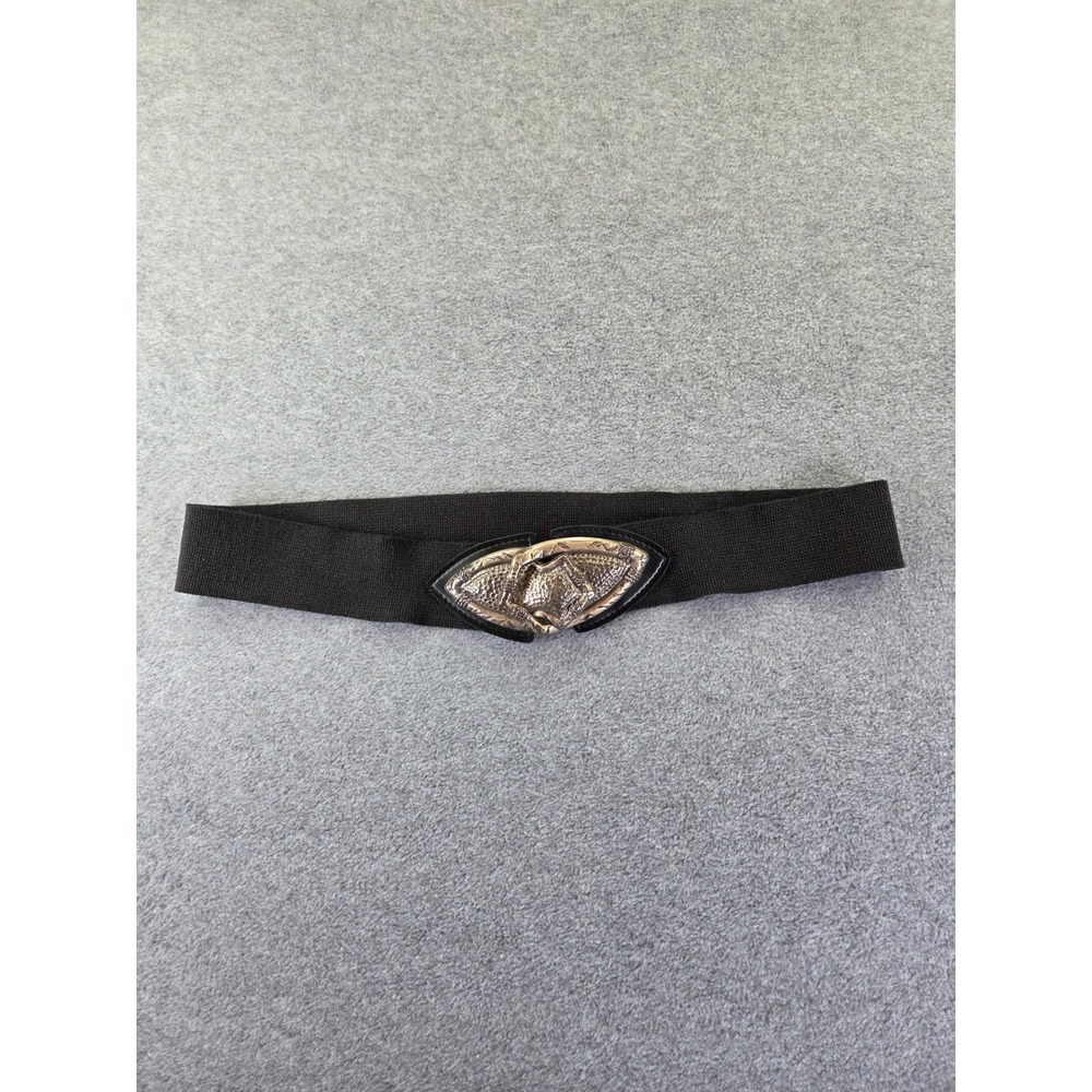 Unbranded Women Vintage Style Elastic Cinch Belt OS Black Silver Boho Retro
